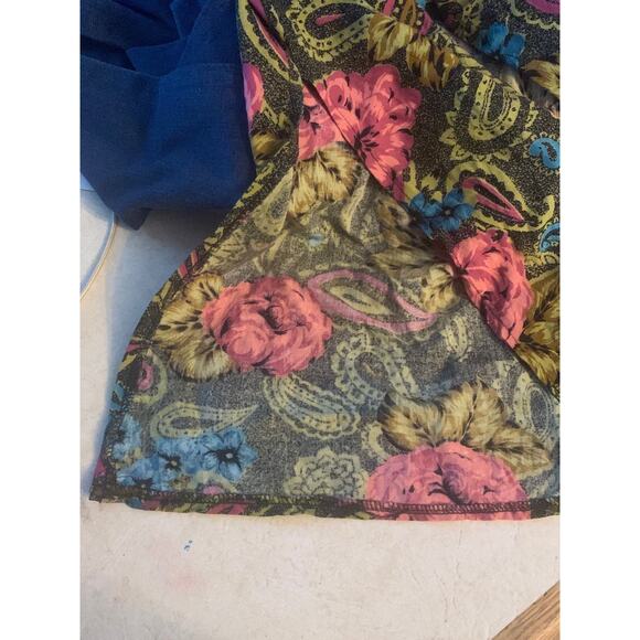 Vintage womens medium  looks collection floral open front cardigan belly shirt - Picture 5 of 6